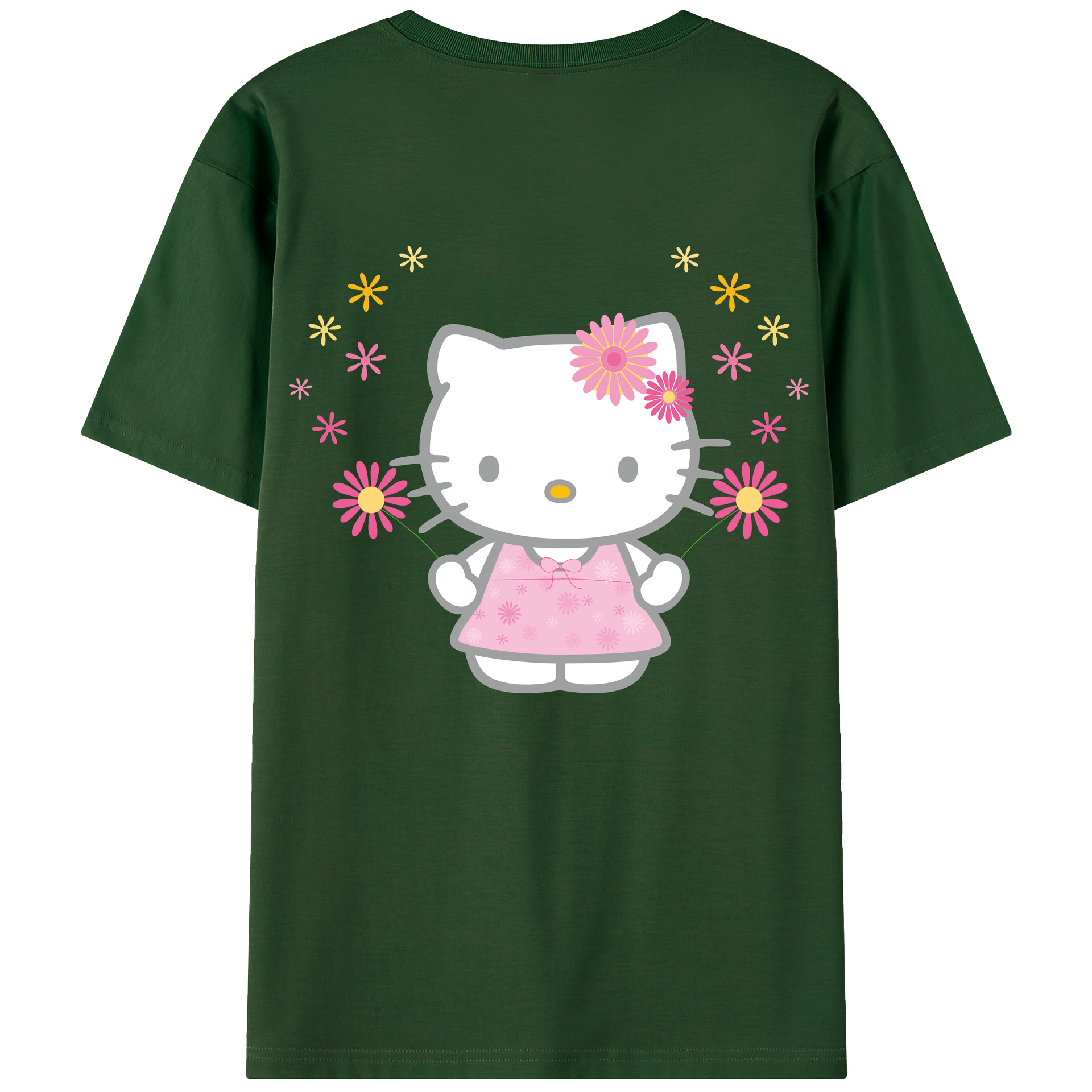 （画像用） Hello Kitty ハローキティ 綿100％半袖Tシャツ（背面プリント）